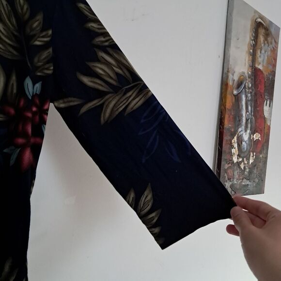 *Final Price* Caribbean Joe Top Women's Medium Stretch Tropical Hawaiian Summer - Picture 5 of 9